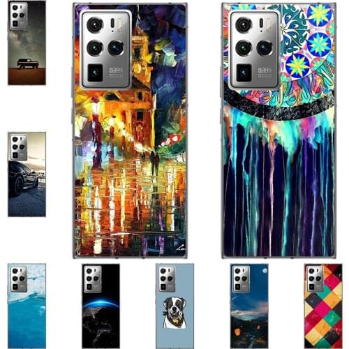 I am alone Phone Case For ZTE Nubia Z30 Pro 2021 6.67 inch Bags Fashion Luxury Color Cartoon Printed Paint Mobile