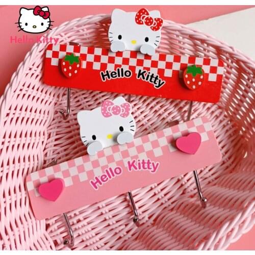 Hello Kitty Cute Cartoon Creative Toilet Hook Strong Viscose Wall-mounted Door Rear Wall Wall-Free No Perforation
