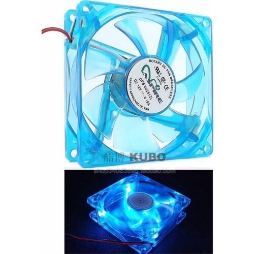 New Computer Led Cooling Fan 8025 80MM with Blue Led Cooling Fan 12V Computer Case Fan With 4D Connector