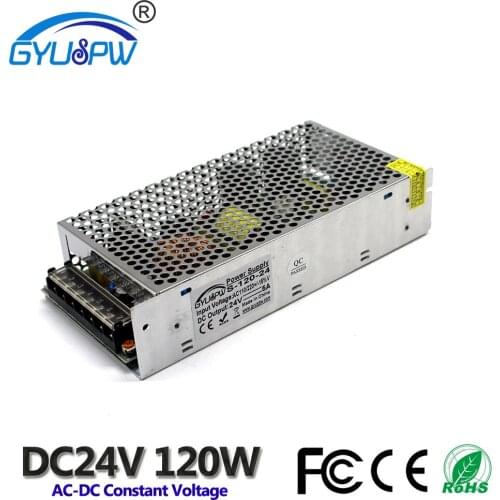 Best quality 24V 5A 120W Switching switch Power Supply Driver for LED Strip CNC CCTV MOTOR AC110V 220V Input to DC 24V UPS