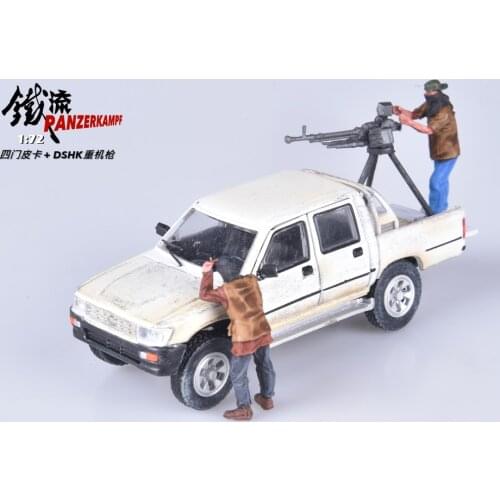12188PA Diecast car Model 1/72 Scale Four doors Pickup Truck with DSHK Heavy Gun kids Toys Collection