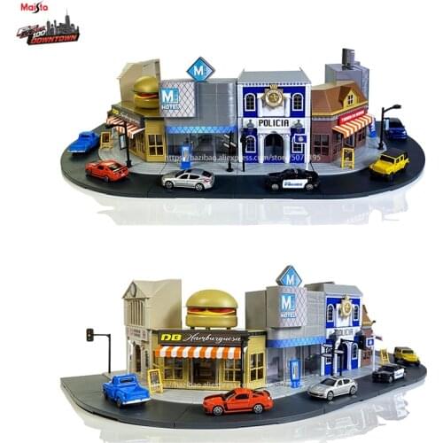 Maisto 1:64 Store models DOWNTOWN SET City model die-cast precision model car Model collection gift Boy Toys