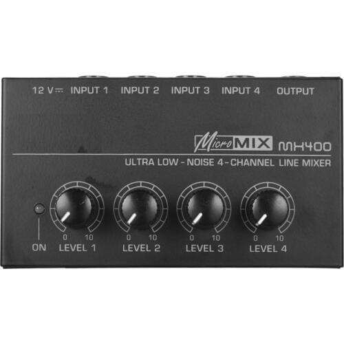 Mx400 Ultra-Compact 4 Channels Mini Audio Stereo Headphone Amplifier with Power Adapter Black Eu Plug