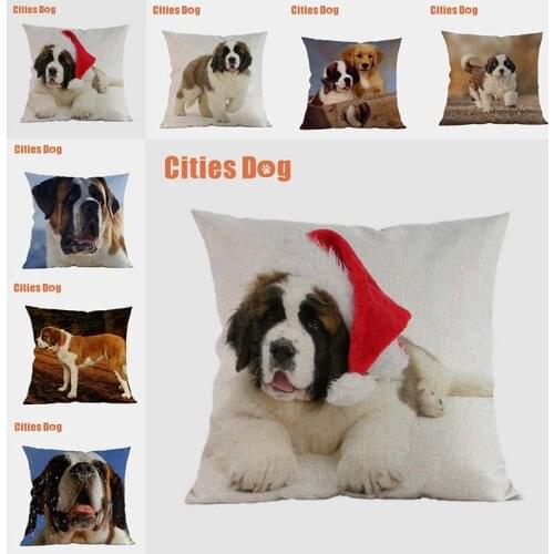 Saint Bernard dog pillow covers decorative cushion covers for sofa Pillows St. Bernard dogs pillowcase cushions cover home decor