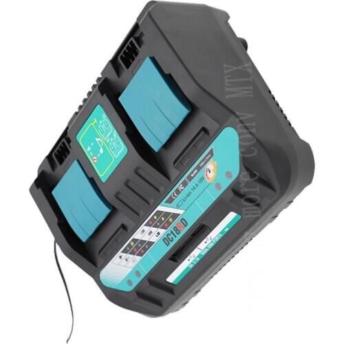 Newest High quality Double charging port Battery Charger For Makita 14.4V 18V BL1830 Bl1430 DC18RC DC18RA EU Plug with USB port