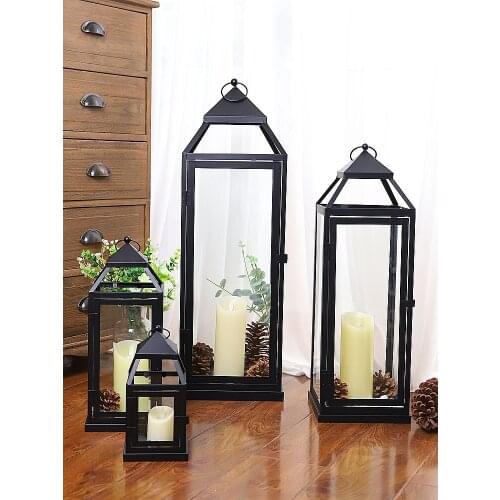 Retro Luxury Candle Holders Wedding Decorations Glass Vintage Lanterns Candle Holder Iron Garden Home Decor Tea Light Holder New