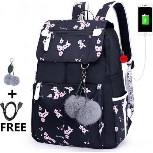 Flower Printing Backpack School Fashion High School Bags for Girl New 2020 Kids Bags Teenage Girls Bookbag Children School Bag