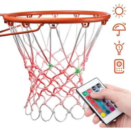 LED Glow in The Dark Basketball Hoop Net Luminous Basketball Net Outdoor Sports Accessories Sporting Goods