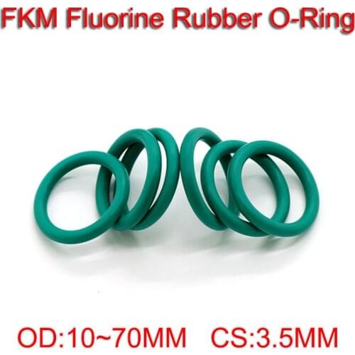 CS 3.5mm OD10-70mm Green FKM Fluorine Rubber O Ring O-Ring Oil Sealing Gasket