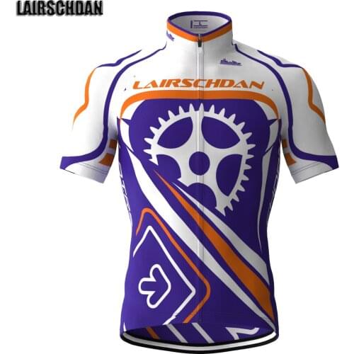 LairschDan Cycling jersey Mens Bike jersey summer MTB Shirts Short sleeve Pro Team Blue Bicycle jersey koszulka rowerowa meska