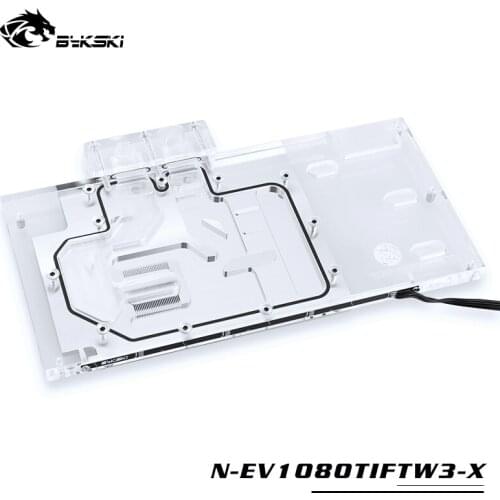 BYKSKI Water Block use for EVGA GTX1080Ti 11G FTW3 GAMING iCX / Full Cover Graphics Card Copper Radiator Block RGB