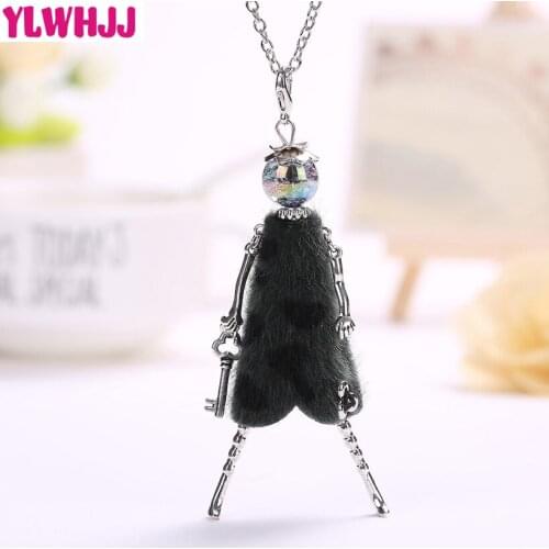 YLWHJJ 2017 new army green lovely doll long necklaces & pendant brand baby handmade girl fashion maxi necklace statement jewelry