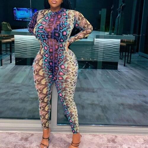 Plus Size One Piece Rompers Womens Jumpsuit Bodycon Sexy Adult Onesies Serpentine Long Sleeve Jumpsuits Wholesale Dropshipping