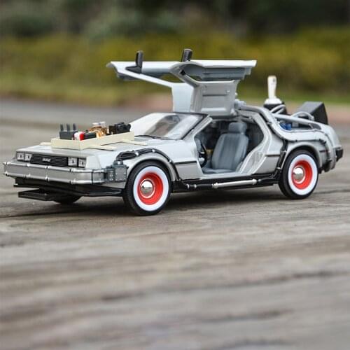 1:24 Diecast Alloy Model Car DMC-12 delorean back to the future Time Machine Metal Toy Car For Kid Toy Gift Collection