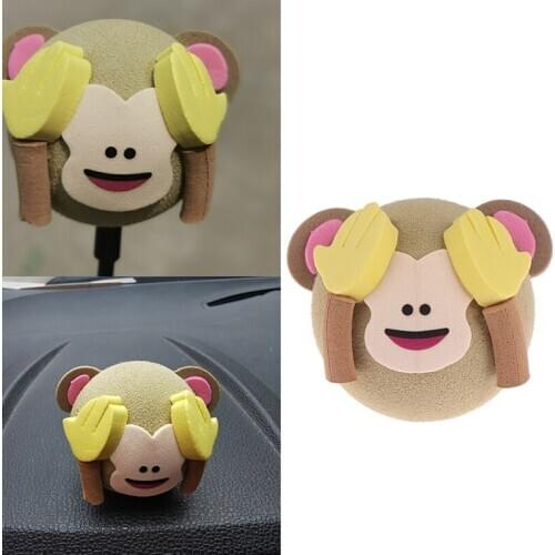 1Pc Cute Monkey Car Suv Antenna Pen Topper Aerial EVA Ball Decor Toy Gift
