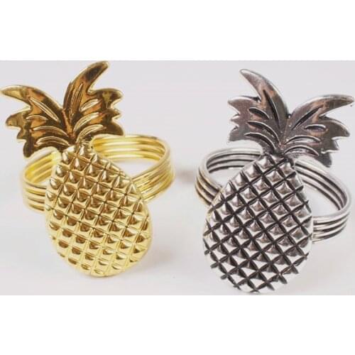 10pcs Zinc alloy plated pineapple napkin buckle tropical fruit napkin ring pineapple napkin ring