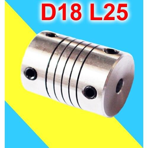 3pcs Flexible Coupler Shaft Coupling D18 L25 CNC Router Parts shaft hole size 3mm, 4mm ,5mm, 6mm, 6.35mm, 7mm, 8mm, 10mm, 1/4