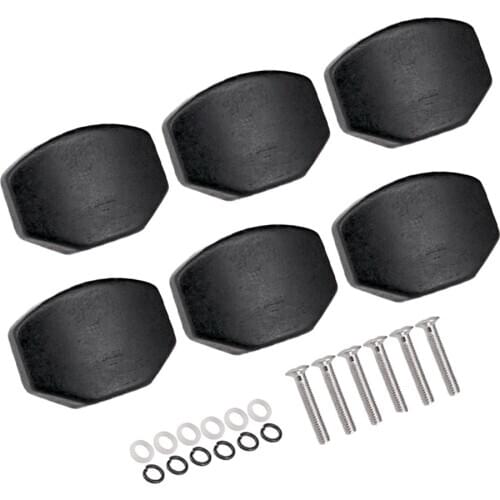 6 Pieces Premium Tuner Machine Heads Knobs Cap Set for Acoustic/Electric Guitar Accessory - Black