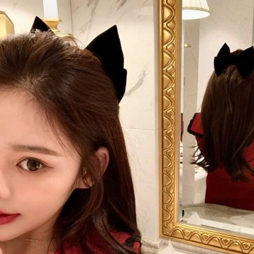 15cm Large Bow Velvet Hairpin Romantic Bow Hairpin Women Girl Child Princess Bow Tie Hairpin Hair Ring Hair Accessories