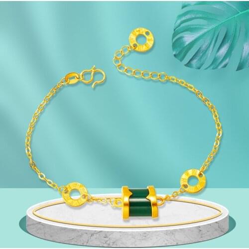 24k gold chalcedony bracelets for women rhinestone Roman circle Dubai gold Africa Bangle Arab Jewelry Gold Charm Christmas gifts