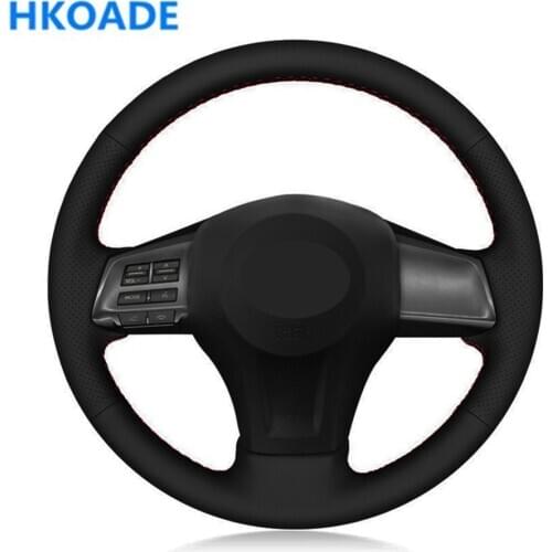 DIY Black Artificial Leather Steering Wheel Cover For Subaru Forester 2013-2016 Legacy Outback 2012-2014 XV 2011-2015
