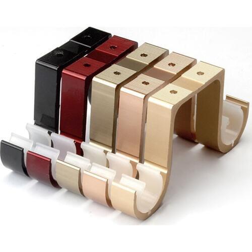 Hot Sale Aluminum Alloy Curtain Rod Top Brackets Telescoping Modern Roman Rod Double Top Code Support Base Shelf Curtain Hooks