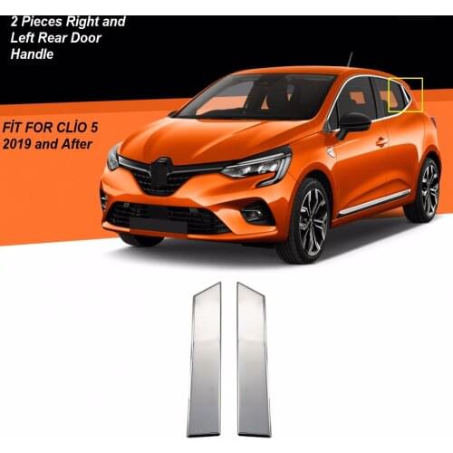 For Renault Clio 5 HB Chrome Rear Door Handle 2 Piece Stainless Steel Chromium Styling Car Exterior Modified the Design is New clio 5 2020