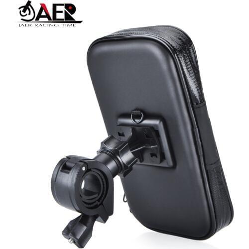 JAER Motorcycle Bike ATV Mirror Mount Holder Water Resistance Case for Mobile Cell Phone GPS Mount Holder USB Charger