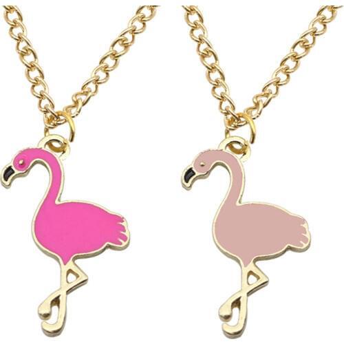 Creative Flamingo Dripping Oil Necklace Fancy Cute Love Pendent Necklace Drip Oil Souvenir Star Choker Women Jewelry girls gift
