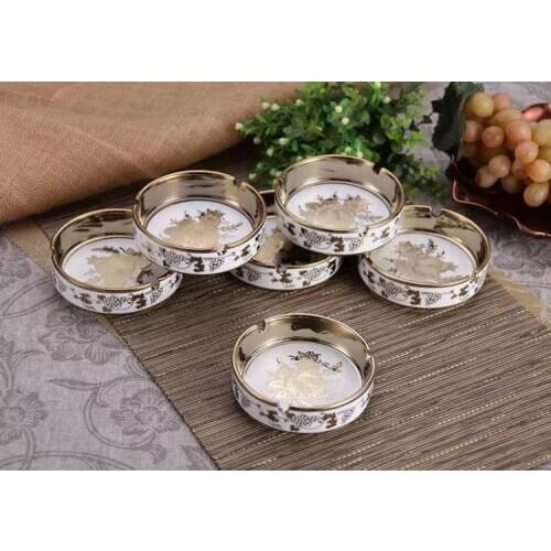 Round European Style Ashtray Fashion Creative Gift Living Room Hotel Ktv Restaurant Guest Room