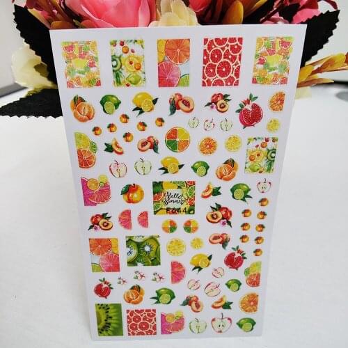 Summer 3D Stickers For Nails Colorful Fruits Nail Art Decorations Self Adhesive Sticker Foil Decals Manicure Accessories