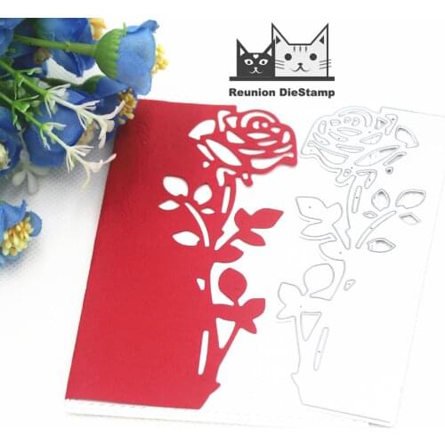 Reunion Flower Rose Metal Cutting Dies Frame Stencils DIY Scrapbooking Embossing Paper Wedding Cards Photo Album Making Craft