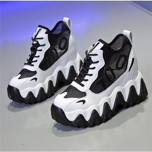 2020 Leather Fashion Style Summer Womens Platform Sneakers Women Mesh Chunky Dad Shoes Trainers Ladies Sports Vulcanized Shoes