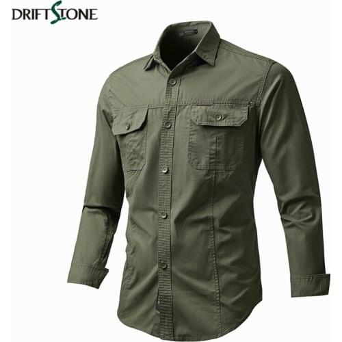 2021 Mens Military Clothing Cotton Army Shirt Spring Long Sleeve Breathable Casual Shirts Man Solid Shirt Work Hunt Shirts 5XL