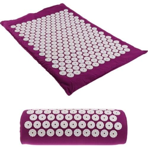 Trigger Point Spiky Reflexology Acupressure Pillow Mat Set Acupuncture Massage Cushion + Mat + Storage Travel Carry Bag