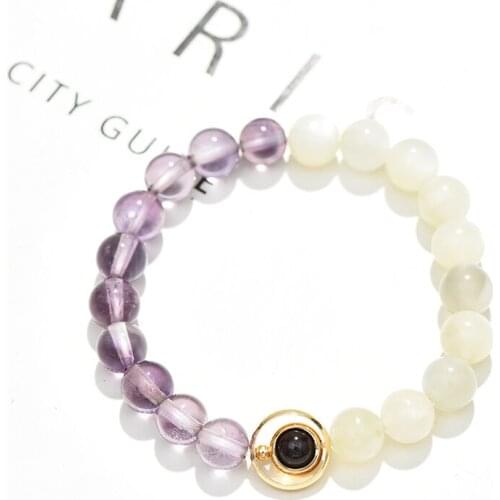Natural Amethyst Moonstone Bracelet Female Fashion Design Sister Gift Does Not Fade