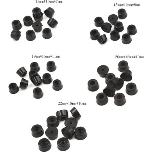 10pcs Anti Slip Furniture Legs Feet Black Speaker Cabinet Bed Table Box Conical Rubber Shock Pad Floor Protector Furniture Parts