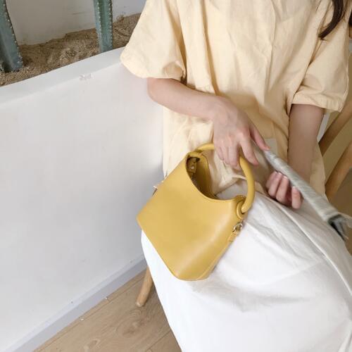 New Vintage Casual Leather Women Shoulder Bag Fashion Brand Design Bucket Bags Lady Handbag Trendy Female Tote Crossbody Bag