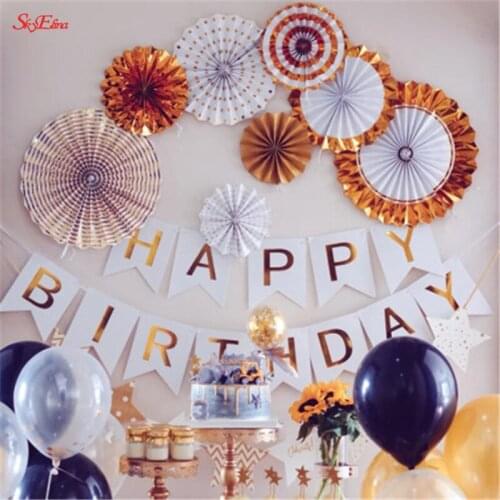 New Arrival Creative Birhtday Wedding Party Bunting Decoration Supplies Birthday Greetings Fishtail Banner Flags Paper Garland 7