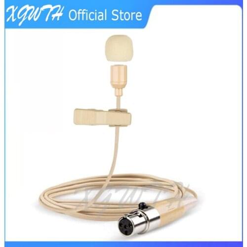 Lavalier Microphone Condenser Tie Clip-on Lapel Mic for Shure Bodypack Wireless Transmitter System with 4 Pin Mini TA4F Plug