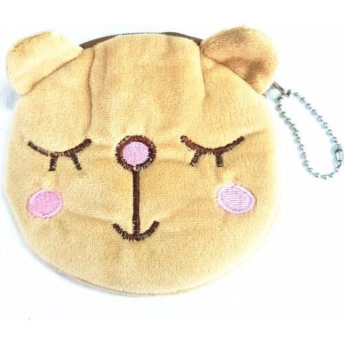 M177 Cute Cartoon Image Beautiful Smile Bear Plush Wallet Casual Coin Bag Purse Cloth Girl Women Student Gift Wholesale