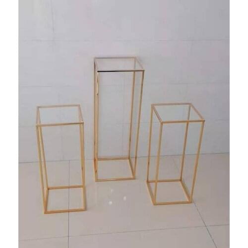 6pcs Metal Flower Stand Wedding Table Centerpieces Cake Holder With Acrylic Floral Display Plinth For Birthday Party Backdrops