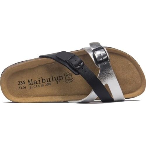 Casual Soft Cork Flip Flops Women Men Summer Slippers Beach Slide Sandals Patchwork Cross Buckle Girl Ladies House Outside Shoes