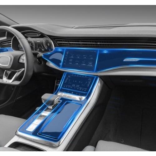 For Audi Q7 Q8 2020-2021 Car Interior Center console Transparent TPU Protective film Anti-scratch Repair film Accessories Refit