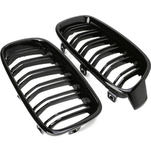 1Pair Gloss Black Front Grille Kidney For BMW 3-Series F30 F31 F35 2012-2016 NEW