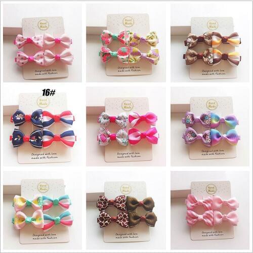 Assorted colorful 4PCS toddlers infants hair Bow hair clip Hairpin kid Girls Hair Accessories Child Hairgrips Headwear J94
