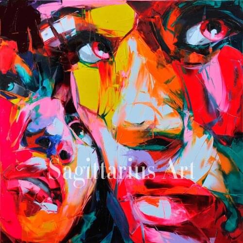 Handmade Hand painted Modern Francoise Nielly Abstract Wall Decor Untitled 106 Oil Painting Artwork Canvas Painting Fine Art