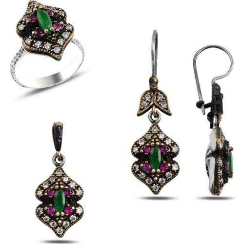 Silver 925 Sterling Zircon Cubic Zirconia Authentic Set