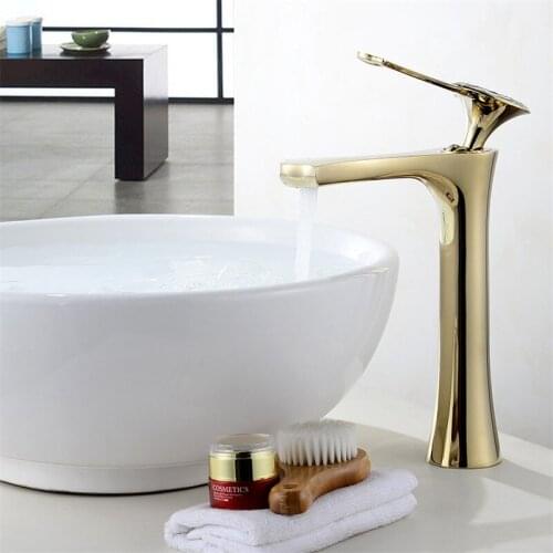 Bathroom Basin Faucet Golden Brass Sink Mixer Tap Hot and Cold Basin Faucet Crystal head Deck Lavatory Tap Water Crane Torneira