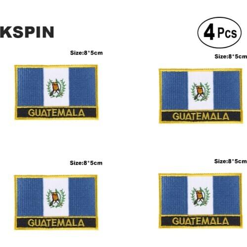 Guatemala Rectangular Shape Flag Iron on Saw on Patches Embroidered Flag Patches National Flag Patches for Clothing